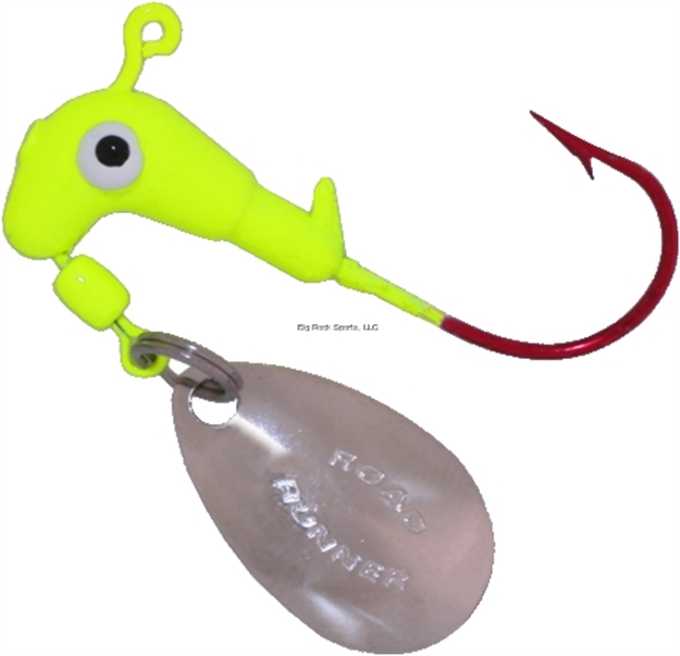 Picture of Road Runner Barbed Head, 1/8 Oz, W/Bleeding Bait Hook, Chartreuse, 4/Pack