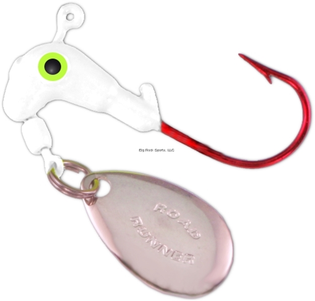 Picture of Road Runner Barbed Head, 1/8 Oz, W/Bleeding Bait Hook, White, 4/Pack