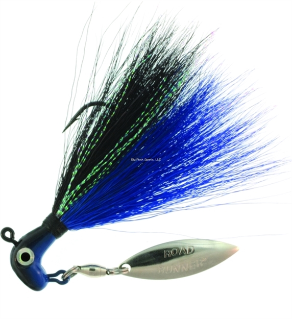 Picture of Road Runner Bucktail Pro Jig W/Spinner Black-Blue/Black/Blue Shad  1/2 OZ 1Pk
