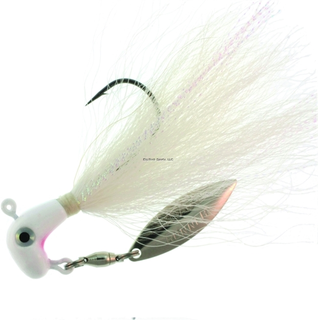 Picture of Road Runner Bucktail Pro Jig W/Spinner White/White/White 1/2 OZ 1Pk