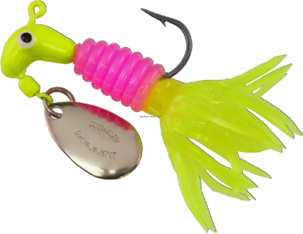 Picture of Road Runner Crappie Thunder Jig W/Spinner, 1/16 Oz, Electric Chicken Strip, Strip Card