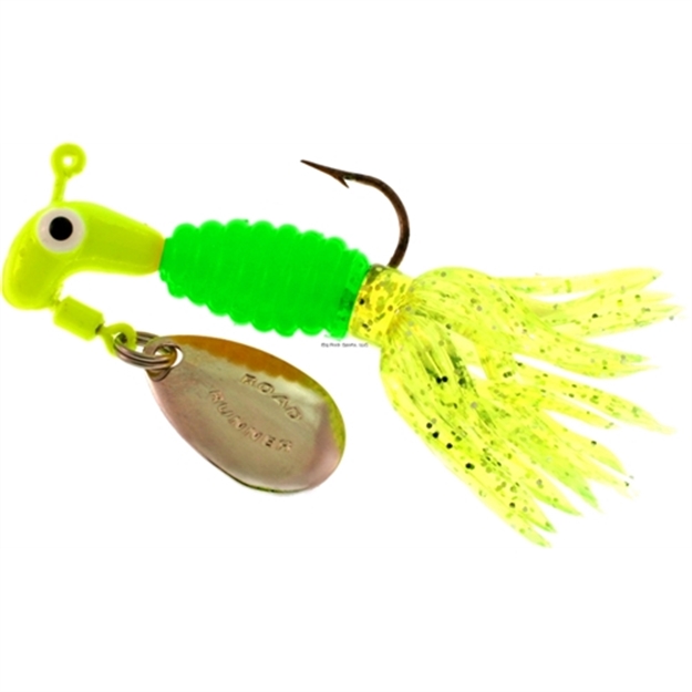 Picture of Road Runner Crappie Thunder Jig W/Spinner, 1/8 Oz, Chartreuse/Green/Chartreuse Strip, Strip Card