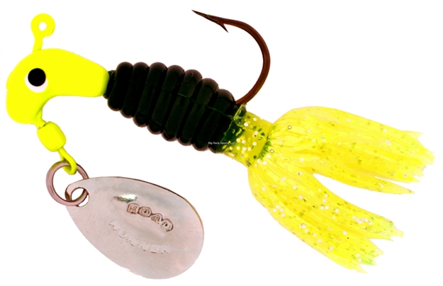 Picture of Road Runner Crappie Thunder/Slow Descent 1/16 Chartreuse/Black/Chartreuse Sparkle 2 PK