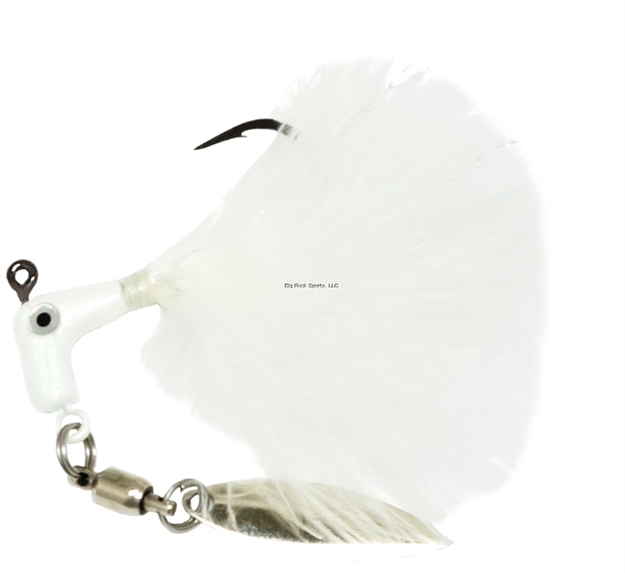 Picture of Road Runner Curly Tail Jig W/Spinner, 1/16Oz, White/White 2Pack