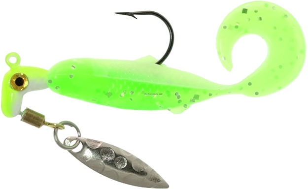 Picture of Road Runner GO GO Runner Jig W/Spinner 1/16 Oz,  Chartruese White/Lime Chartreuse Tail