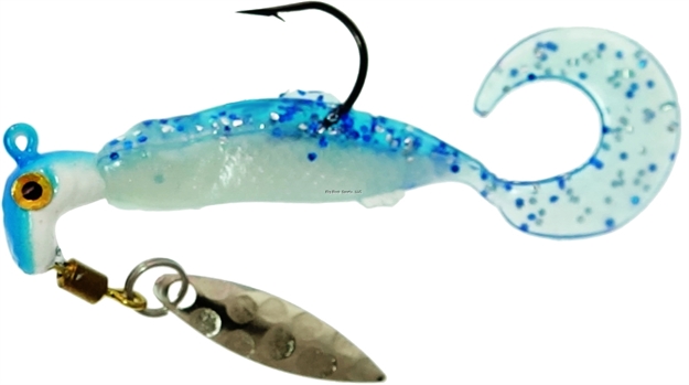 Picture of Road Runner GO GO Runner Jig W/Spinner 1/16 Oz, Blue-White/Blue Pearl