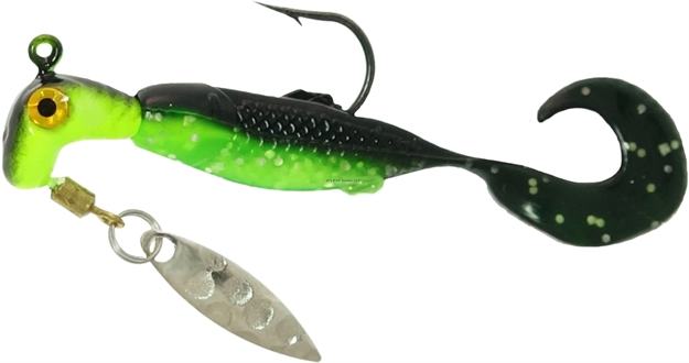 Picture of Road Runner GO GO Runner Jig W/Spinner 1/16 Oz, Chartruese/Black Chartreuse