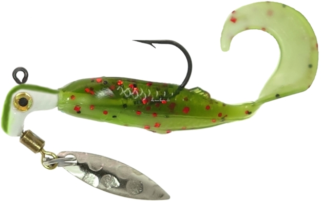 Picture of Road Runner GO GO Runner Jig W/Spinner 1/16 Oz, Emerald-White/White Emerald With Red Fleck