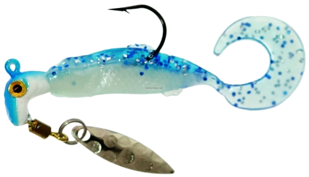 Picture of Road Runner GO GO Runner Jig W/Spinner 1/8 Oz, Blue-White/Blue Pearl
