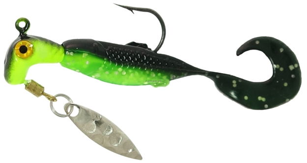 Picture of Road Runner GO GO Runner Jig W/Spinner 1/8 Oz, Chartruese/Black Chartreuse