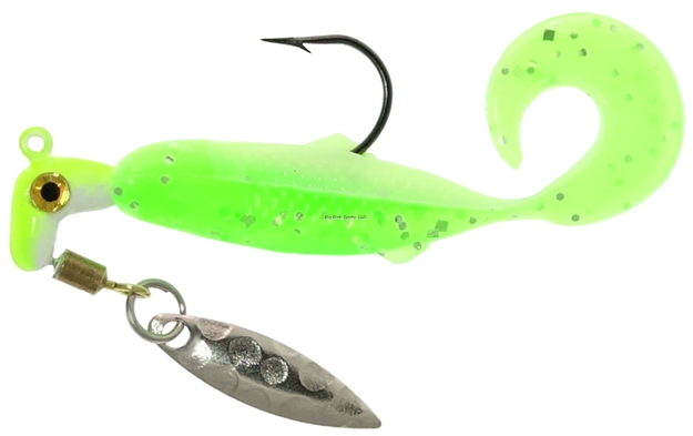 Picture of Road Runner GO GO Runner Jig W/Spinner 1/8Oz,  Chartruese White/Lime Chartreuse Tail