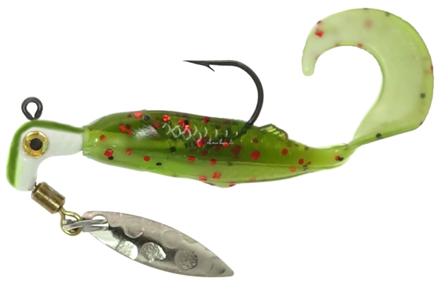 Picture of Road Runner GO GO Runner Jig W/Spinner 1/8Oz, Emerald-White/White Emerald With Red Fleck