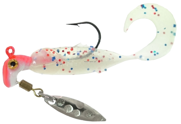 Picture of Road Runner GO GO Runner Jig W/Spinner 1/8Oz, Red-White/White Pearl W/ Red Blue Fleck