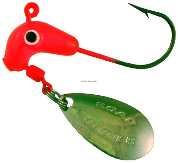 Picture of Road Runner Jig Head W/Spinner, 1/32 Oz, Fluorescent Red, 4/Pack