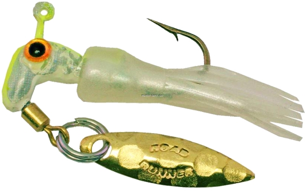 Picture of Road Runner Natural Science Jig W/Spinner, 1/16 Oz, Lemon/Pearl Glow, (1) Rigged, (2) Bodies