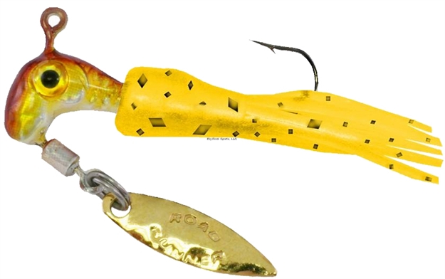 Picture of Road Runner Natural Science Jig W/Spinner, 1/32 Oz, Yellow Coachdog Glow, (1) Rigged, (2) Bodies