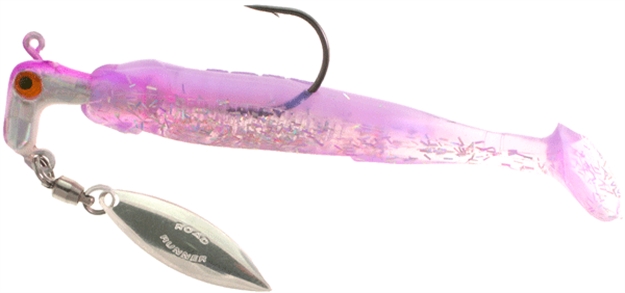 Picture of Road Runner Randy's Swim-N-Runner Heads W/Spinner, 3/8 Oz, 3.5" Bang Shad Body, Newborn Shad/Albino Halo, 1/Pack RHSR-38-513