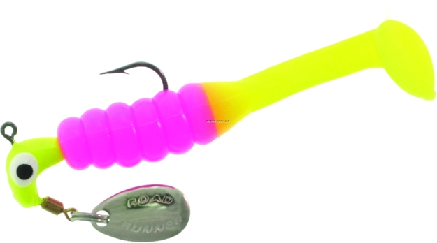 Picture of Road Runner Slabalicious Jig W/Spinner, 1/16 Oz, Chartreuse/Junebug/Chartreuse, (1) Rig Bait, (1) Body 702-078