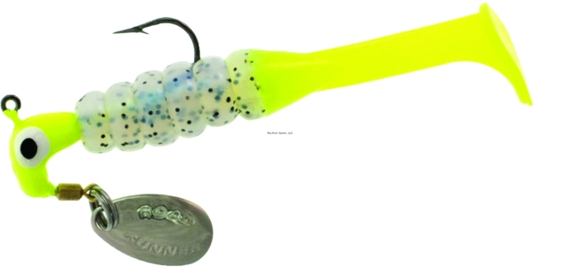 Picture of Road Runner Slabalicious Jig W/Spinner, 1/16 Oz, Chartreuse/Monkey Shine, (1) Rig Bait, (1) Body
