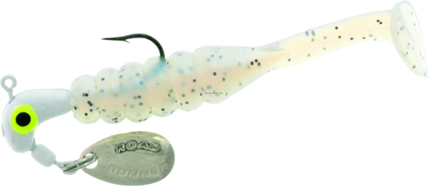 Picture of Road Runner Slabalicious Jig W/Spinner, 1/16 Oz, White/Glimmer Blue, (1) Rig Bait, (1) Body