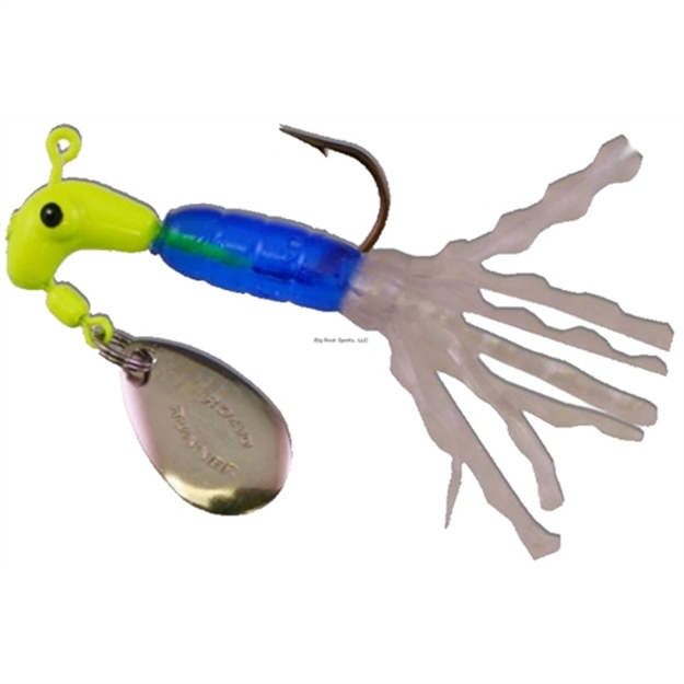 Picture of Road Runner Turbo Tail Jig W/Spinner, 1/16 Oz, Chartreuse/Blue/White Strip, Strip Card