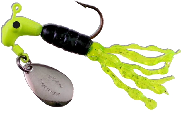 Picture of Road Runner Turbo Tail Jig W/Spinner, 1/8 Oz, Chartreuse/Black/Chartreuse Strip, Strip Card