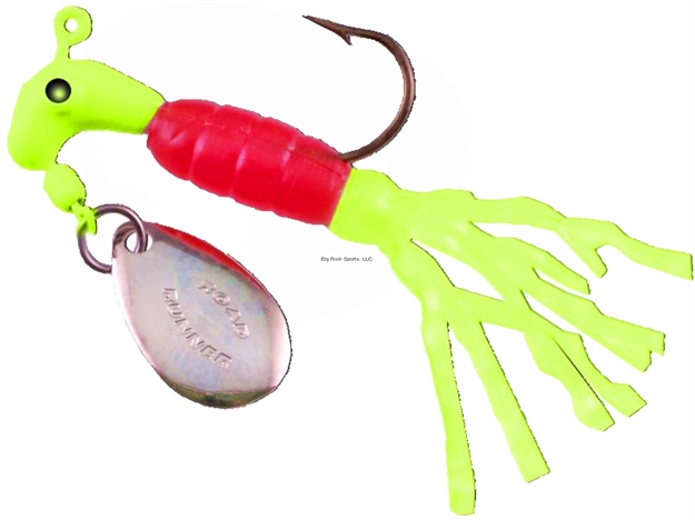 Picture of Road Runner Turbo Tail Jig W/Spinner, 1/8 Oz, Chartreuse/Red/Chartreuse Strip, Strip Card