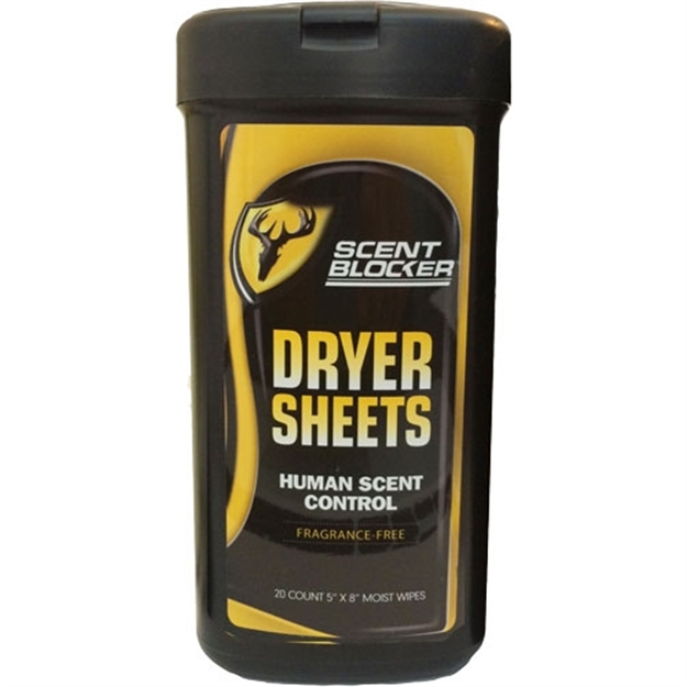 Picture of Scent Blocker Dryer Sheets 5" X 8" Pre-Moistened 20-Pack
