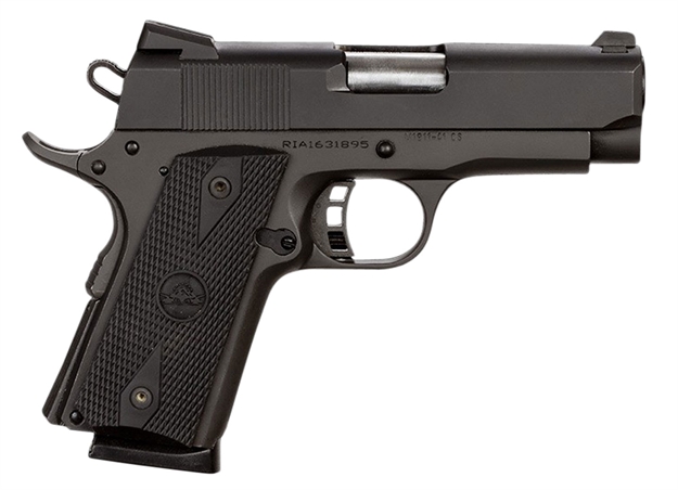 Picture of  Rock Island 51429 Rock Standard CS 45 Acp Caliber With 3.60" Barrel, 7+1 Capacity, Overall Black Parkerized Finish Steel, Beavertail Frame, Serrated Slide & Black Rubber Grip