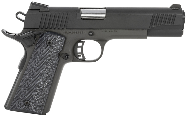 Picture of  Rock Island 51511 M1911-A1 Standard FS 45 Acp 8+1 5" Barrel, Black Parkerized Steel Frame W/Beavertail, Parkerized Serrated Slide, Black/Gray G10 Grip, Grip Safety 4806015515111