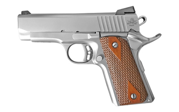 Picture of  Rock Island 51868 Rock Standard CS *Ca Compliant 45 Acp 3.63" 7+1 Matte Stainless Steel Frame & Slide Double Diamond Checkered Wood Grip