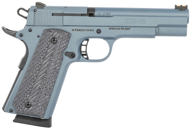 Picture of Rock Island 56793 M1911-A1 FS 22 Mrf 14+1 5", Blue Titanium Steel, Black Accents, G10 Grip, Fiber Optic Sight