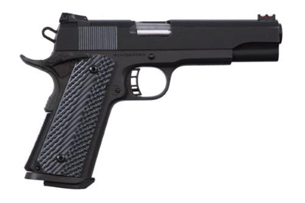 Picture of  Rock Island 51719 Rock Ultra FS 40 S&W Caliber With 5" Barrel, 8+1 Capacity, Overall Black Parkerized Finish Steel, Beavertail Frame, Serrated Slide & Black/Gray G10 Grip