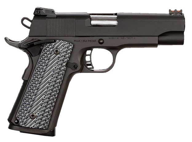 Picture of  Rock Island 51487 Rock Ultra MS 45 Acp Caliber With 4.25" Barrel, 8+1 Capacity, Overall Black Parkerized Finish Steel, Beavertail Frame, Serrated Slide & Black/Gray G10 Grip