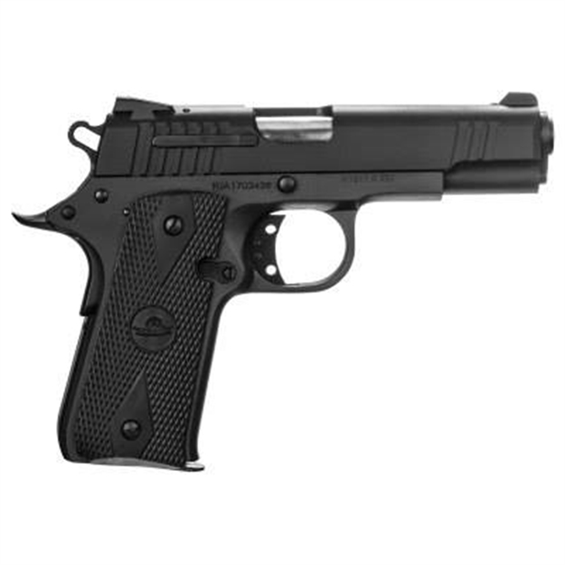Picture of  Rock Island 51912 Baby Rock GI Standard CS 380 Acp Caliber With 3.75" Barrel, 7+1 Capacity, Overall Black Parkerized Finish Steel, Beavertail Frame, Serrated Slide & Black Rubber Grip