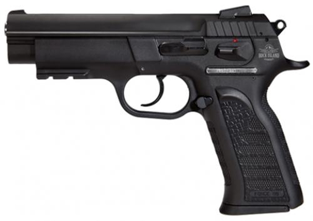 Picture of  Rock Island 51655 Mapp FS 9Mm Luger Caliber With 4.40" Barrel, 16+1 Capacity, Overall Black Parkerized Finish, Picatinny Rail/Beavertail Frame, Serrated Steel Slide & Black Polymer Grip