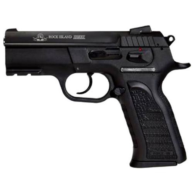 Picture of  Rock Island 51656 Mapp  9Mm Luger Caliber With 3.75" Barrel, 16+1 Capacity, Overall Black Parkerized Finish, Picatinny Rail/Beavertail Frame, Serrated Steel Slide & Black Polymer Grip 4806015516569