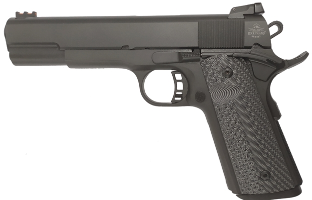 Picture of  Rock Island 56636 Rock Ultra FS Combo 9Mm Luger OR 22Tcm9r Caliber With 5" Barrel, 10+1 Capacity, Overall Black Parkerized Finish Steel, Beavertail Frame, Serrated Slide & Black G10 Grip 4806015566366