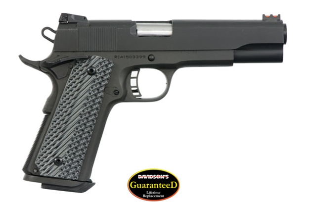 Picture of  Rock Island 51991 Rock Ultra FS 10Mm Auto Caliber With 5" Barrel, 8+1 Capacity, Overall Black Parkerized Finish Steel, Beavertail Frame, Serrated Slide & Black/Gray G10 Grip