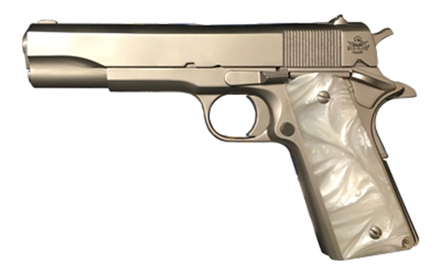 Picture of Armscor/Rock Island GI Standard FS Semi-Auto Pistol, 45 Acp, 5" Bbl, Matte Nickel, Pearl Grips, 8+1 Rnd, CA Compliant 56418