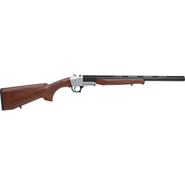 Picture of  Rock Island Tk113 Traditional Single Shot 12 Gauge With 20" Black Parkerized Barrel, 3" Chamber, 1Rd Capacity, Silver Anodized Metal Finish & Woodgrain Synthetic Stock Right Hand (Full Size)