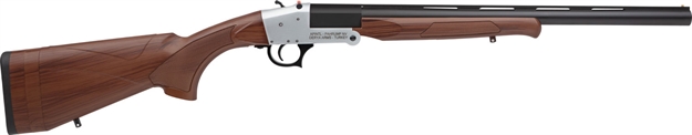 Picture of  Rock Island Tk113 Traditional Single Shot 12 Gauge With 20" Black Parkerized Barrel, 3" Chamber, 1Rd Capacity, Silver Anodized Metal Finish & Woodgrain Synthetic Stock Right Hand (Full Size) 812285025599