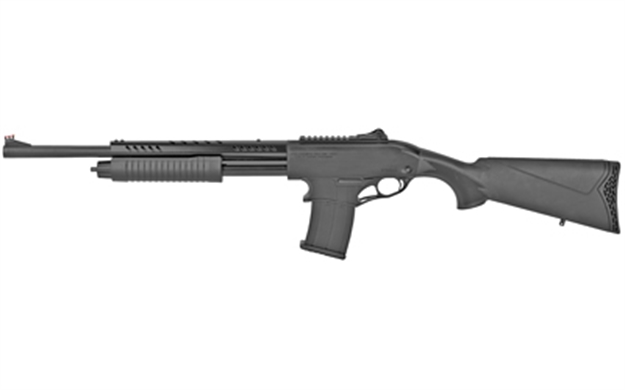 Picture of Armscor/Rock Island Pump Shotgun, 12 Ga, 3", 20" Bbl, Black, Polymer Stock, Heat Shield, Fiber Optic Sight, 5+1 Rnd VRPA40