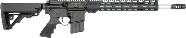 Picture of  Rock River Arms 450B1562v1 Lar-15M All Terrain Hunter 450 Bushmaster 5+1 16" Stainless Barrel, Black Rec, 13" M-Lok Handgaurd, Oem Operator Car Stock & Muzzle Brake, Hogue Rubber Grip 842834101696