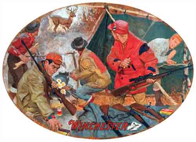 Picture of Rockin' W Brand Brand Winchester "Deer Camp Surpise" 18"X11"