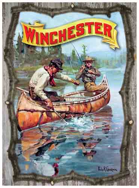 Picture of Rockin' W Brand Brand Winchester "Fishermen IN Canoe" Twig Sign