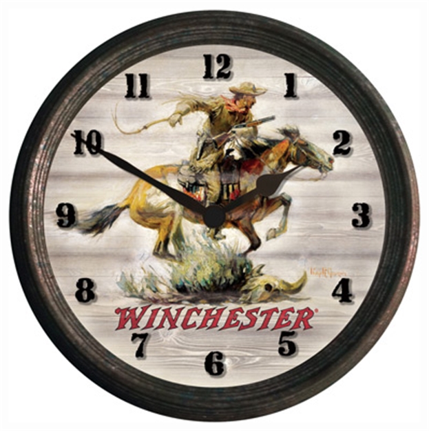 Picture of Rockin' W Brand Brand Winchester Horse & Rider Wall Clock