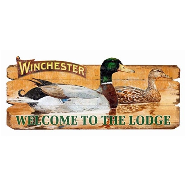 Picture of Rockin' W Brand Brand Winchester Sign "Welcome TO Lodge" 34"X14"