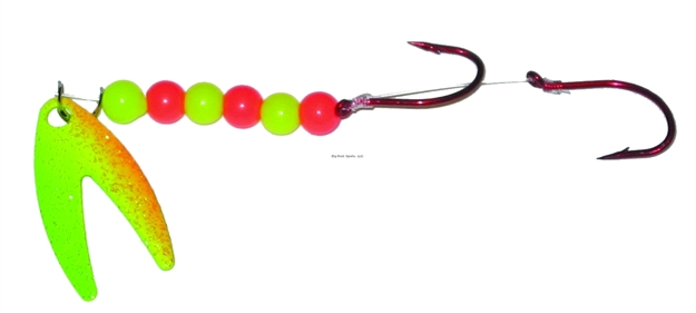 Picture of Rocky Mountain Chrt-N-Chart Assassin Spinner, 1.5", Radical Glow Beads, 2 Red Hooks, Crystal Firetiger