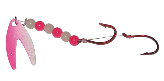Picture of Rocky Mountain Chrt-N-Chart Assassin Spinner, 1.5", Radical Glow Beads, 2 Red Hooks, Crystal Pink-N-Glow